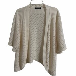Intriguing Threads Chic Cream Open-Front Cardigan - XL